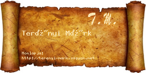Terényi Márk névjegykártya